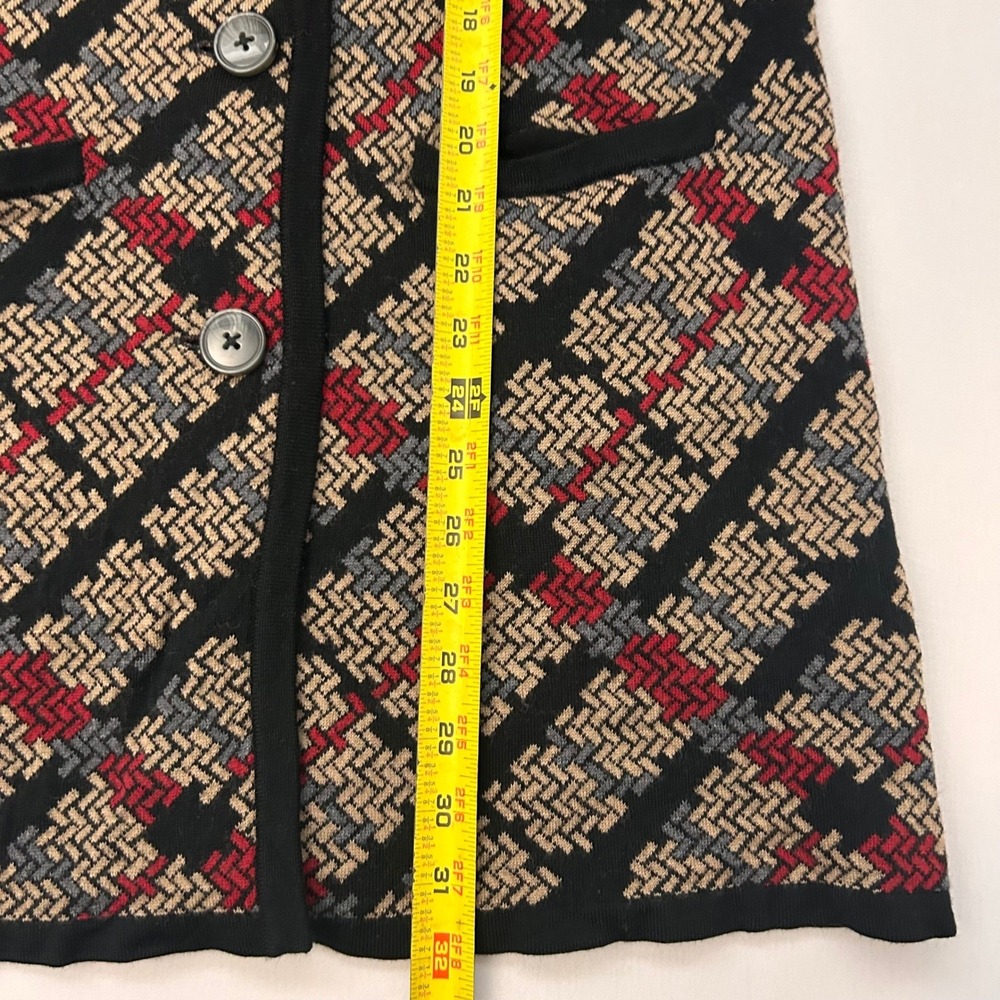 Pendleton Sweater Womens Petite Large Long Cardigan 100% Merino Wool Geometric - Picture 9 of 9